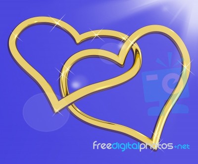 Gold Heart Shaped Ring Stock Image
