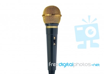 Gold Microphone  Stock Photo