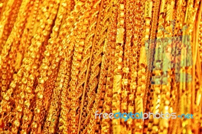 Gold Necklace Stock Photo