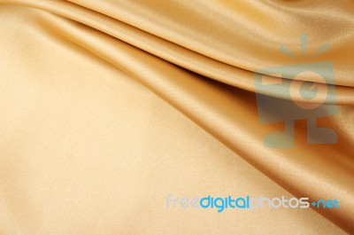 Gold Satin Silk Stock Photo