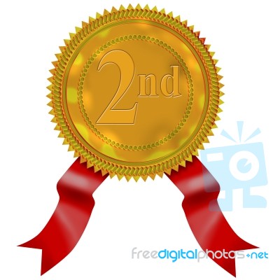 Gold Seal Red Ribbon 1st Stock Image