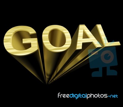 Golden 3d Goal Text Stock Image