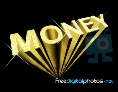 Golden 3d Money Text Stock Image