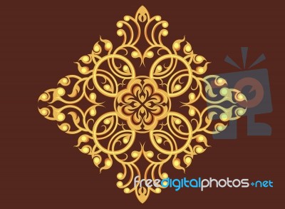 Golden Art Pattern Stock Image