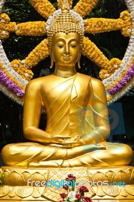 Golden Buddha Statue Stock Photo