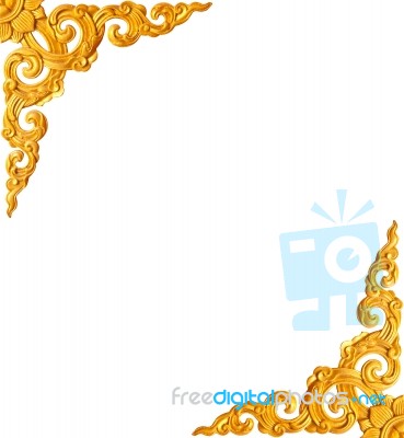 Golden Carve Frame Stock Photo