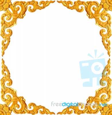 Golden Carve Frame Stock Photo