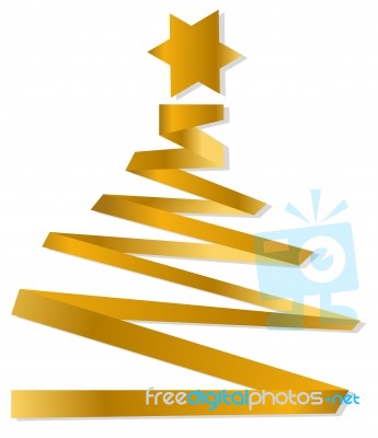 Golden Christmas Tree Stock Image