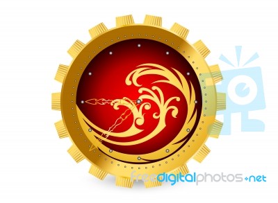 Golden Clock Stock Image