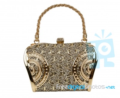 Golden Clutch Bag  Stock Photo