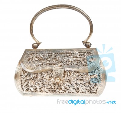 Golden Clutch Bag Stock Photo