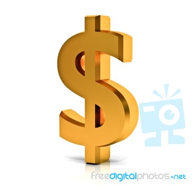 Golden Dollar Sign Stock Image