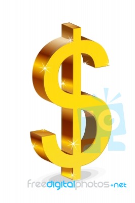 Golden Dollar Symbol Stock Image