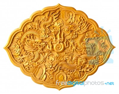 Golden Dragon Carved Stock Photo