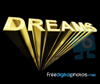 Golden Dreams Text Stock Image