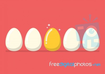 Golden Egg Among The Usual Stock Image