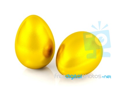 Golden Eggs Isolated Stock Image