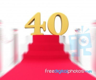 Golden Forty On Red Carpet Displays Entertainment Awards Party Stock Image