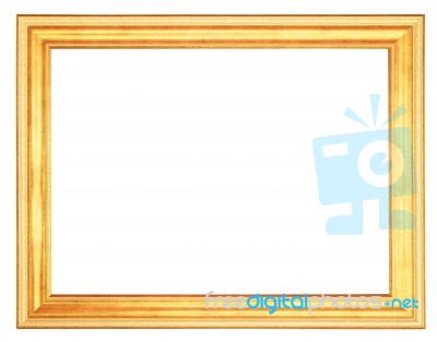 Golden Frame Isolated On White Background Stock Photo