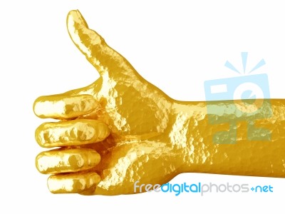 Golden Hand With Like It Gesture Stock Image