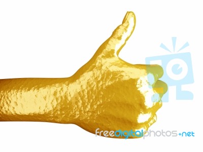 Golden Hand With Like It Gesture Stock Image