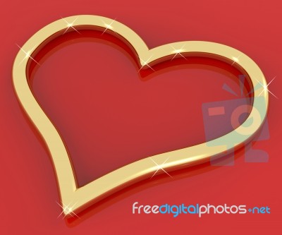 Golden Heart Shape Stock Image