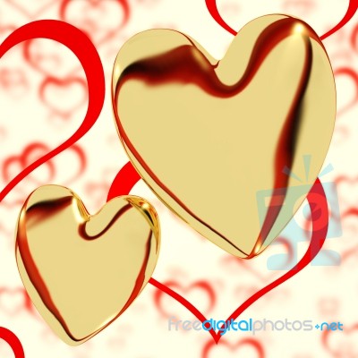 Golden Hearts Stock Image