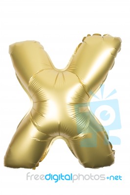 Golden Inflatable Letter Uppercase Stock Photo