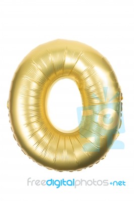 Golden Inflatable Letter Uppercase Stock Photo