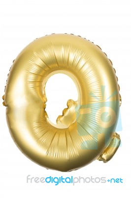 Golden Inflatable Letter Uppercase Stock Photo