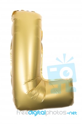 Golden Inflatable Letter Uppercase Stock Photo