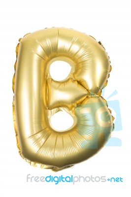 Golden Inflatable Letter Uppercase Stock Photo