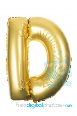 Golden Inflatable Letter Uppercase Stock Photo