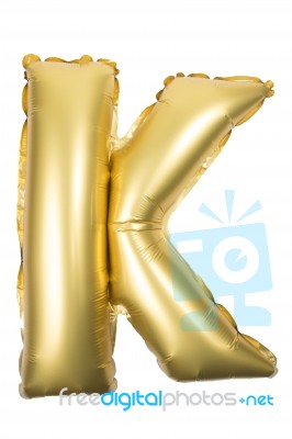 Golden Inflatable Letter Uppercase Stock Photo