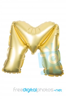 Golden Inflatable Letter Uppercase Stock Photo