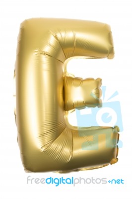 Golden Inflatable Letter Uppercase Stock Photo