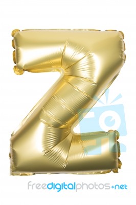 Golden Inflatable Letter Uppercase Stock Photo