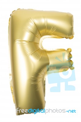 Golden Inflatable Letter Uppercase Stock Photo