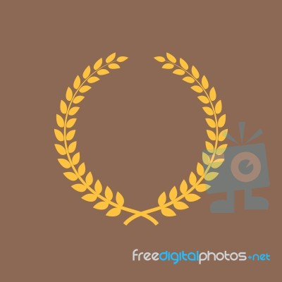 Golden Laurel Wreath Stock Image