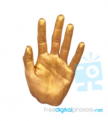 Golden Male Hand Stock Photo