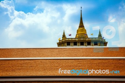 Golden Mountain Pagoda Stock Photo