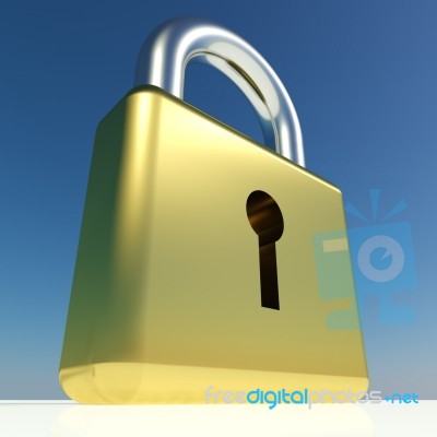 Golden Padlock Stock Image