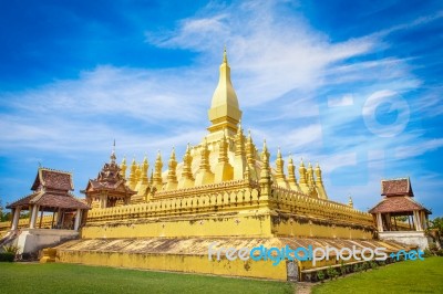 Golden Pagoda In Laos Stock Photo