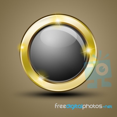 Golden Push Button Stock Image