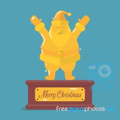 Golden Santa Claus Trophy Stock Image