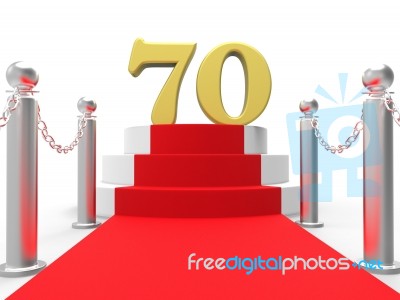 Golden Seventy On Red Carpet Shows Celebrities Remembrance And R… Stock Image