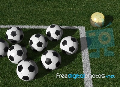 Golden soccer Ball Stock Image