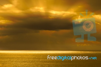 Golden Storm Cloud Stock Photo