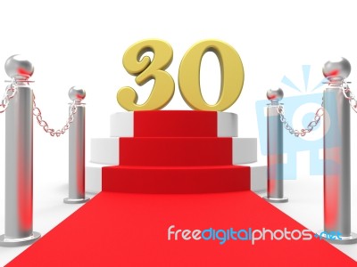 Golden Thirty On Red Carpet Shows Film Industry Anniversary Even… Stock Image