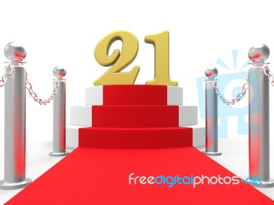 Golden Twenty One On Red Carpet Shows Entertainment Business Eve… Stock Image